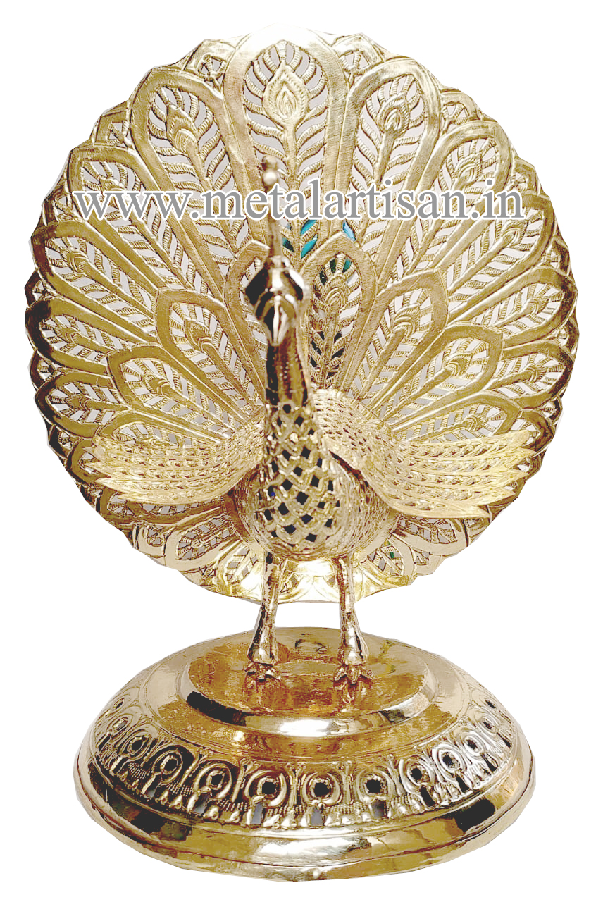 peacock lamp brass